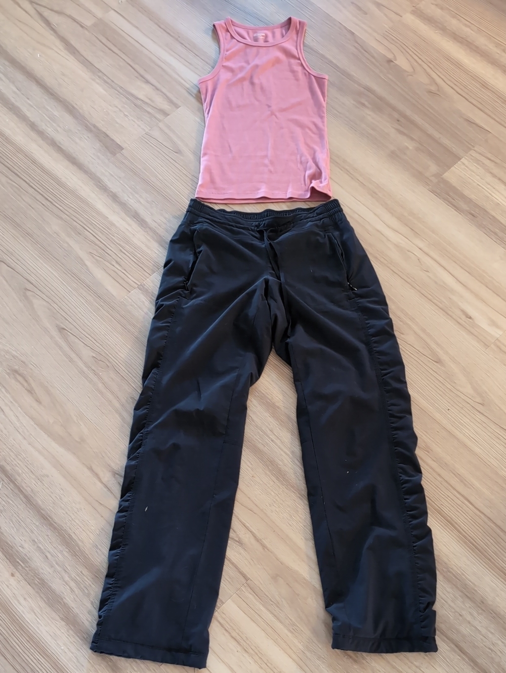 Athleta Black Track Pants with Side Gathering